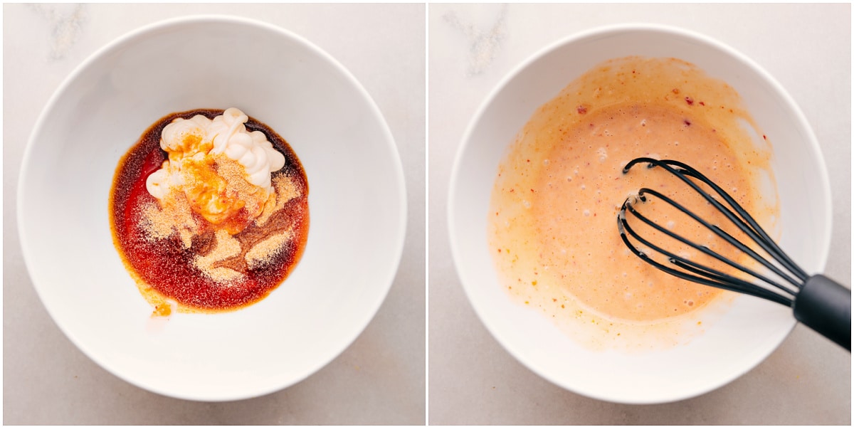 How To Make Bang Bang Sauce Whisk the delicious sauce together in a bowl.