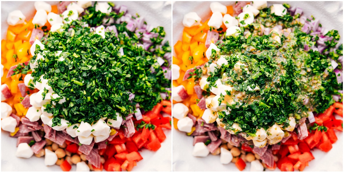 How To Make Dense Bean Salad Combine all the ingredients in a bowl and toss with the dressing.