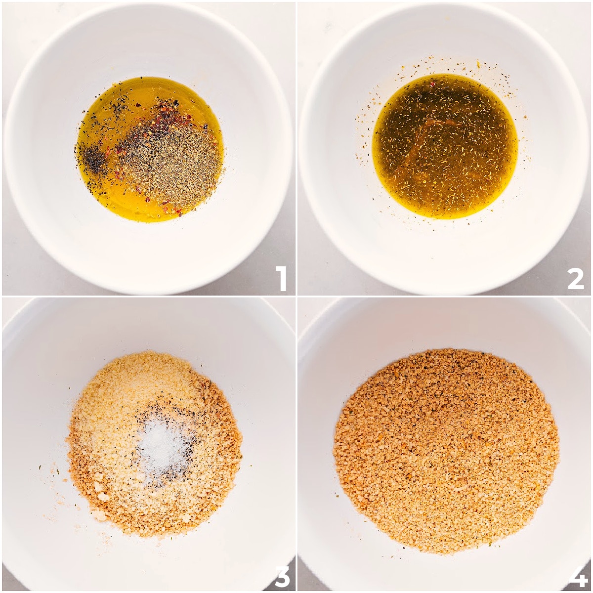 How To Make Chicken Spiedini The marinade is mixed in one bowl, and the crispy breadcrumb topping comes together in another for this Chicken Spiedini.