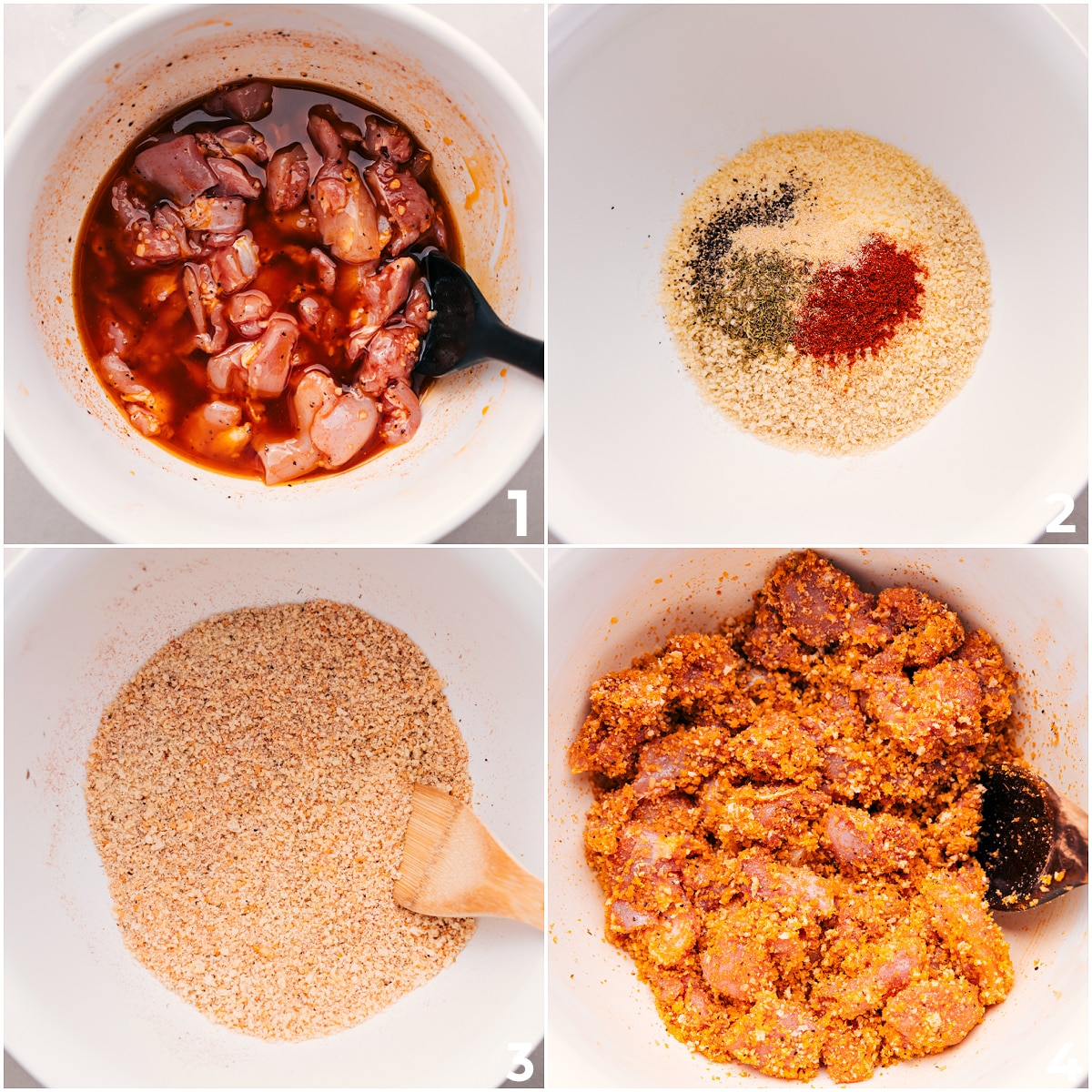 How To Make Hot Honey Chicken The chicken marinates while the panko breadcrumb topping gets prepped, then everything gets tossed together for this hot honey chicken.