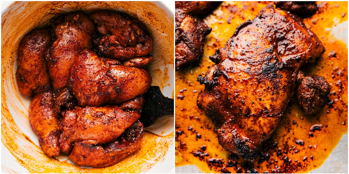 How To Make Asian Chicken Bowls The chicken is coated in the rub and cooked to perfection in a pan for these Asian chicken bowls.