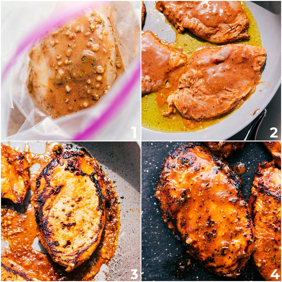 How To Marinate Chicken In A Balsamic Chicken Marinade The meat marinating in the sauce, then cooked in a skillet with oil until perfectly done.