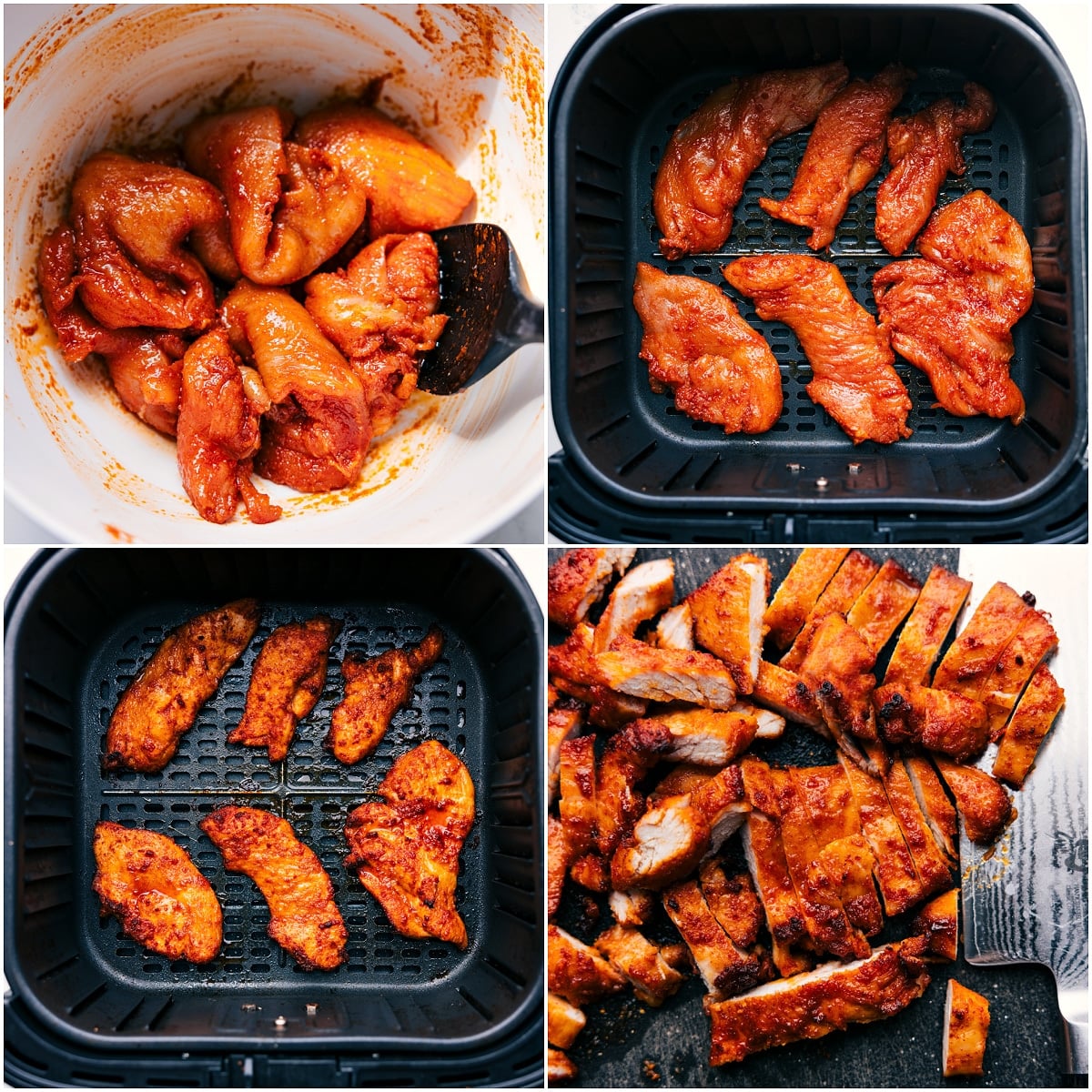 Buffalo Chicken Cooked To Perfection For The Ultimate Weeknight Dinner Chicken tossed in sauce, then air fried until crispy.