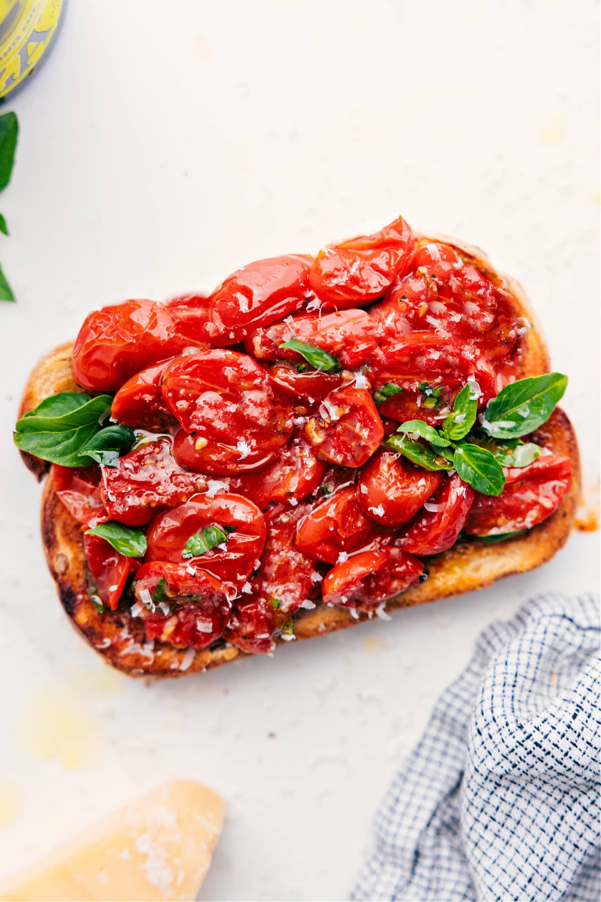 The Best Way To Enjoy Roasted Cherry Tomatoes The tomatoes on toast for a yummy bruschetta inspired snack.