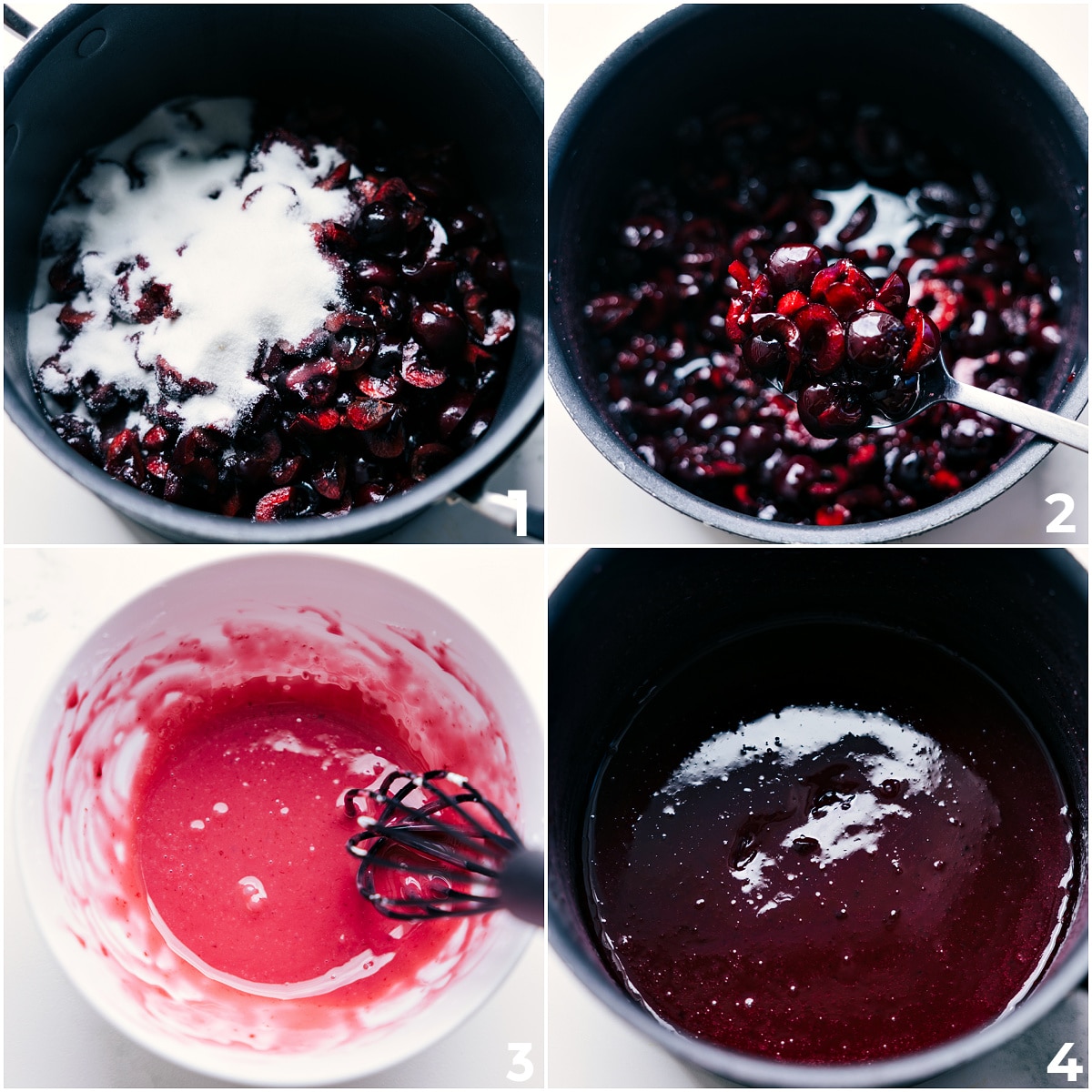 How To Make Cherry Pie Recipe The cherries being cooked down with sugar for the best cherry pie recipe filling.