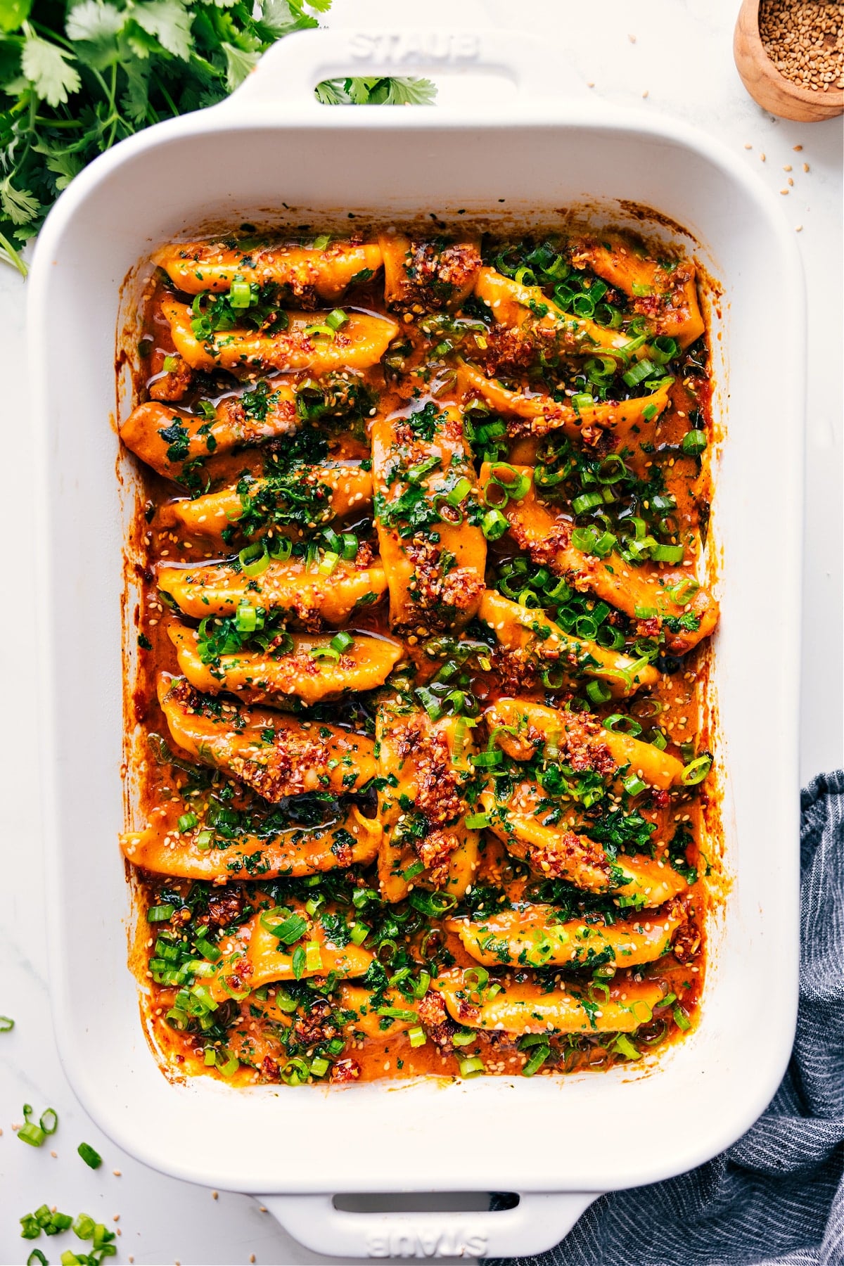 One Pan Dumpling Dinner Recipe One pan dinner recipes: dumpling dinner fresh out of the oven.