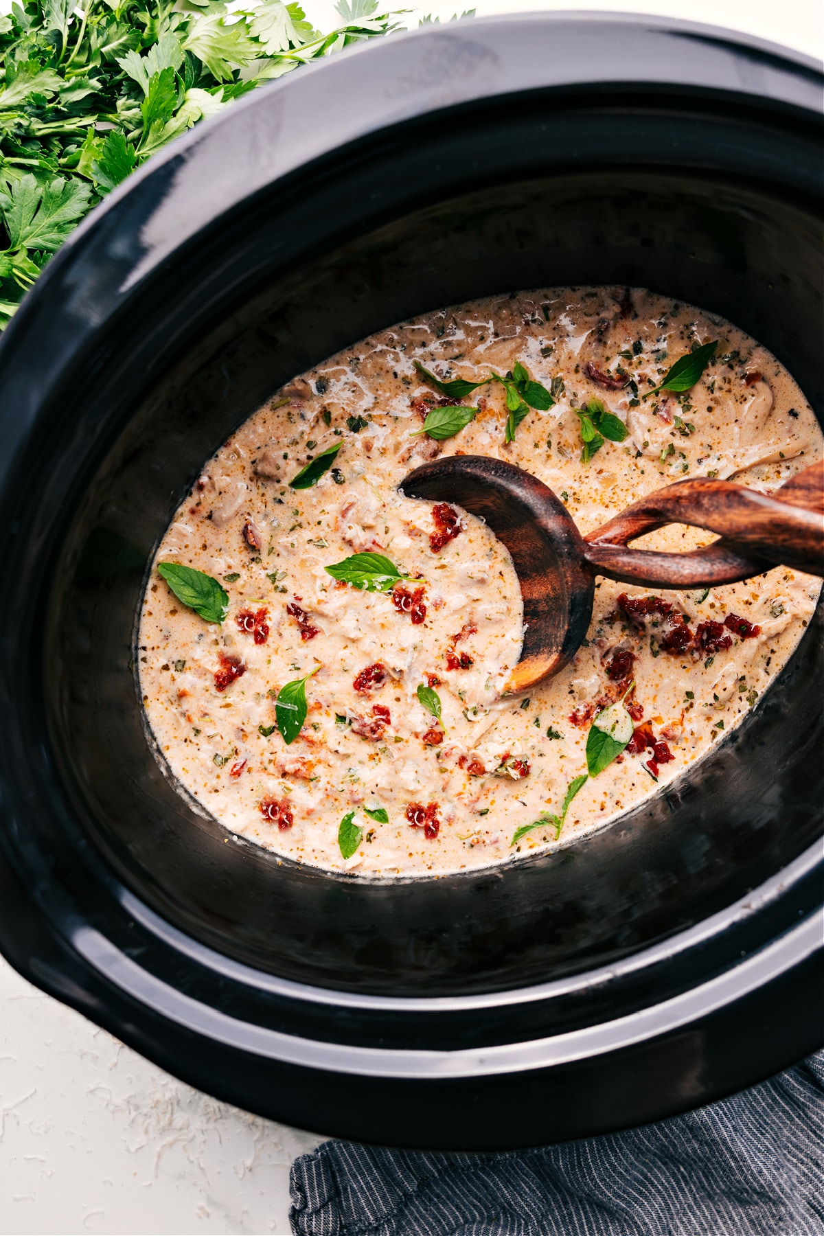 Simple And Delicious Crockpot Marry Me Chicken Recipe Crockpot Marry Me Chicken in a slow cooker, ready to be served.