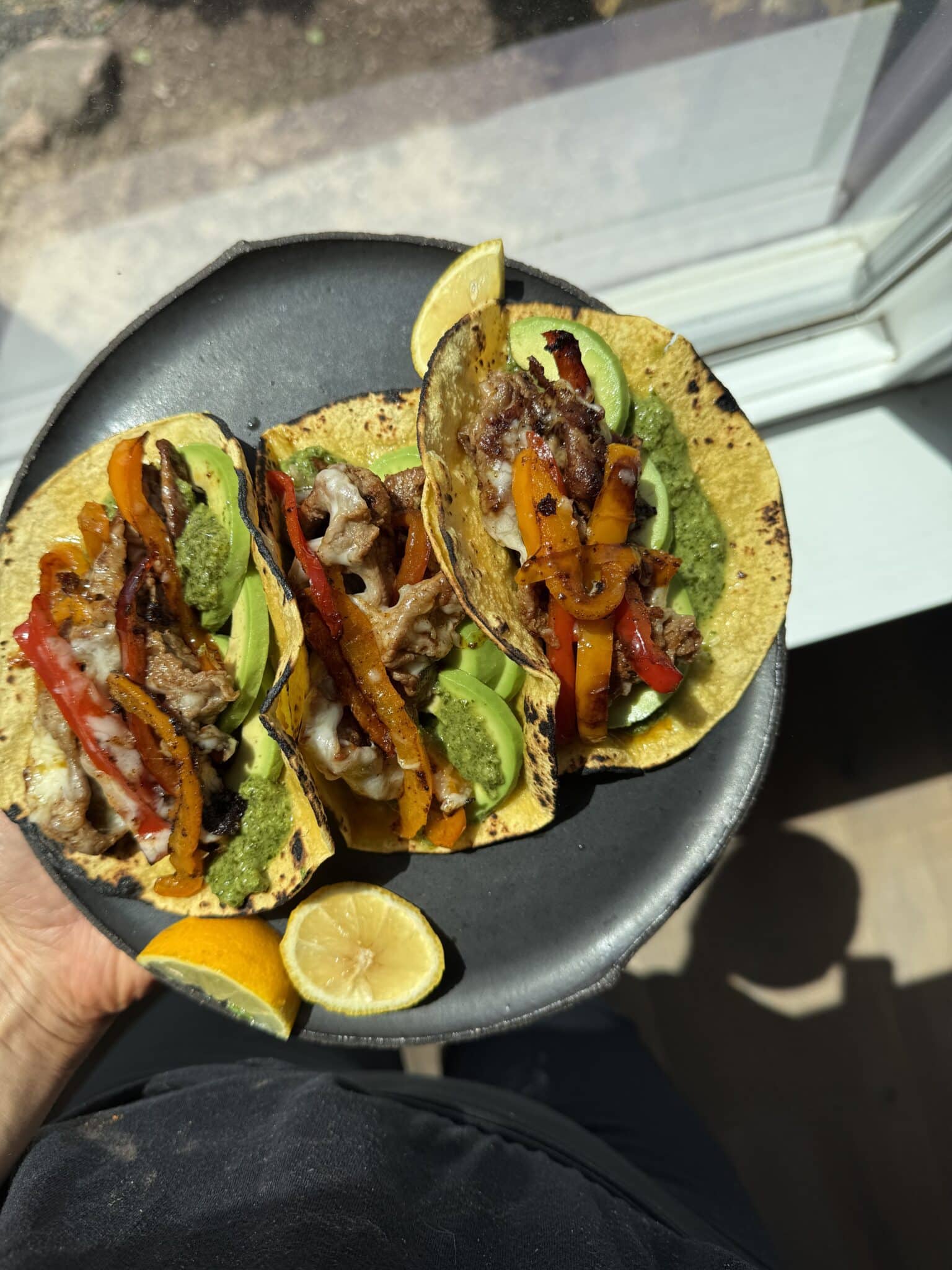 Shaved Tacos Made With Trader Joe's Recipes Shaved beef tacos on a plate ready to be enjoyed.
