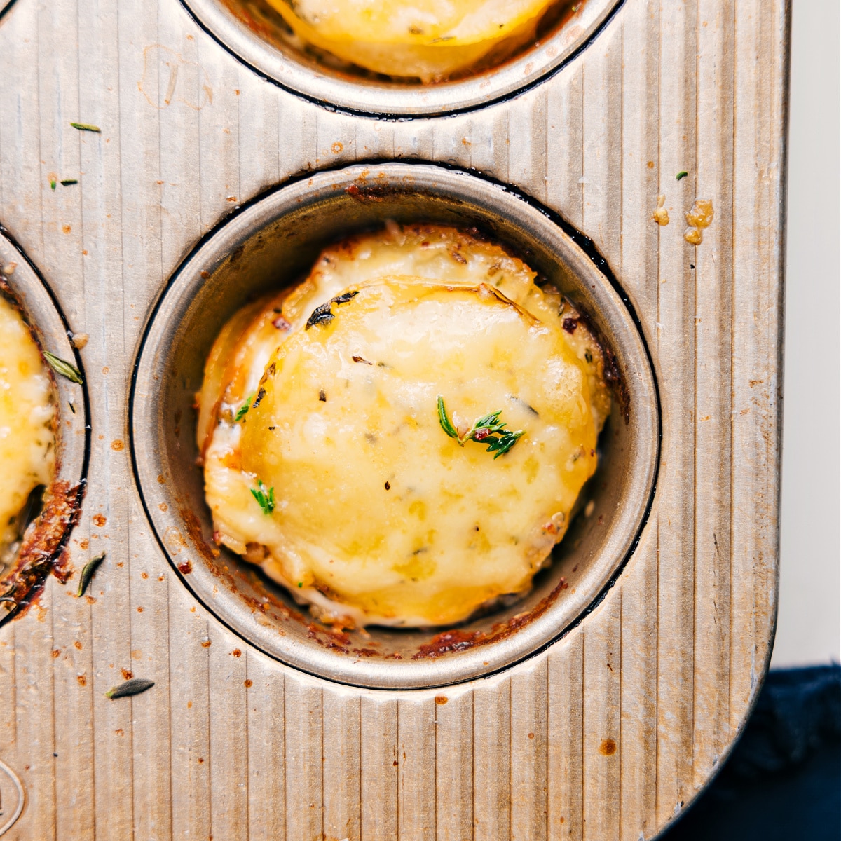 The Ultimate Appetizer Or Side: Potato Stacks Recipe Potato stacks recipe baked in a muffin tin and ready to enjoy.