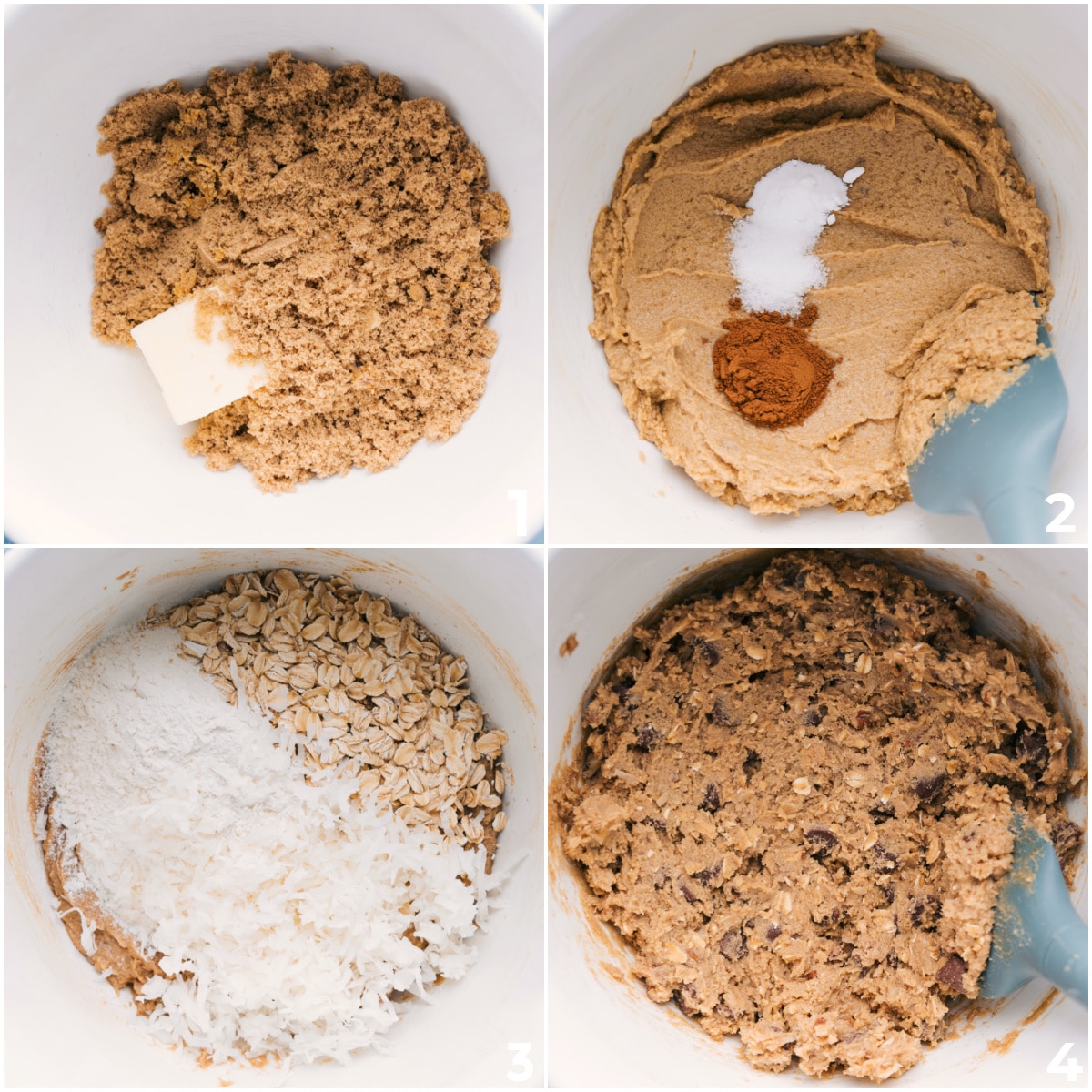 Ingredients Mixed Together In One Bowl For This Cowboy Cookies Recipe Ingredients for this easy one bowl dessert mixed together in a single bowl.