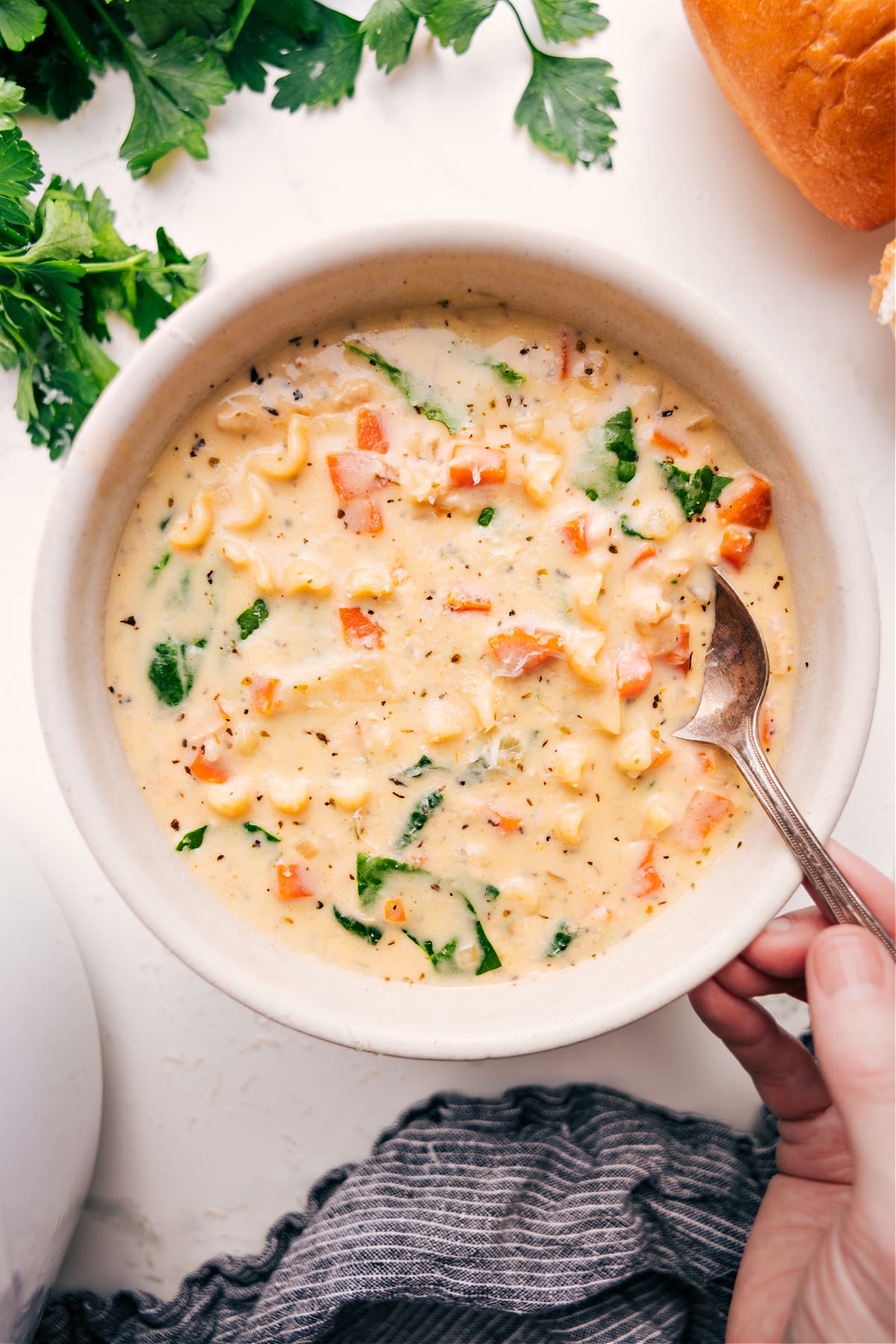 The Ultimate Comforting Dinner: White Chicken Lasagna Soup White Chicken Lasagna Soup served in a bowl, topped with cheese and herbs, ready to be enjoyed.