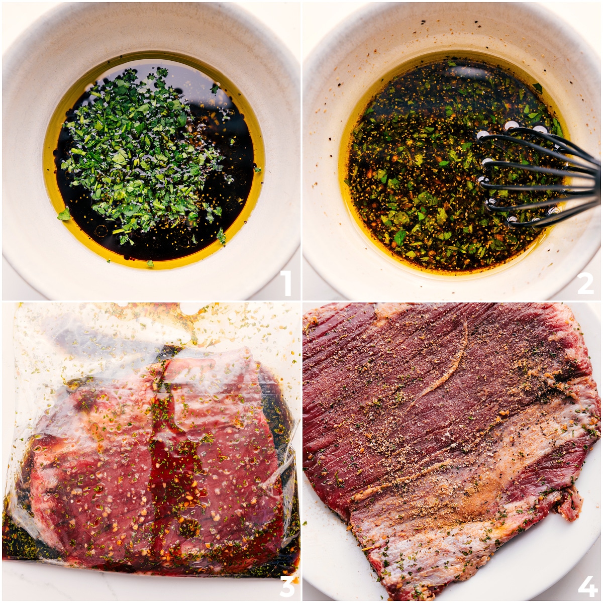 How To Make London Broil Recipe All the marinade ingredients being whisked together to add to the steak for this London broil recipe.