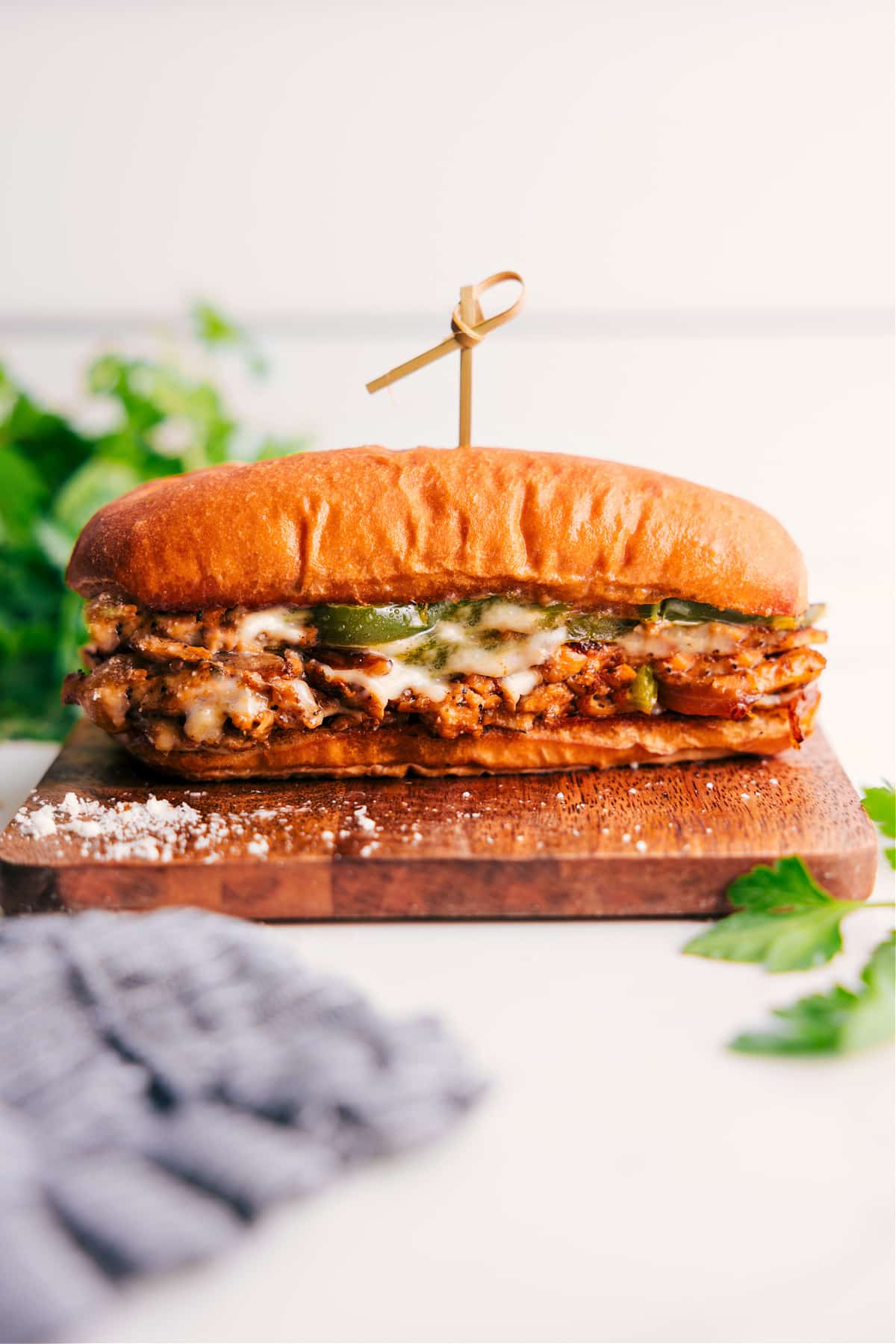 Chicken Philly Cheesesteak Recipe fresh out of the oven and ready to enjoy.