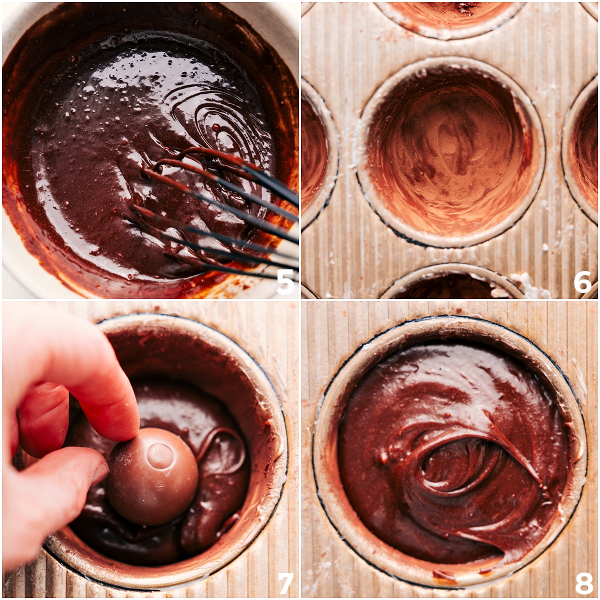 Copycat Chilis Lava Cake Is The Most Decadent Dessert Chocolate and egg mixture whisked together, then poured into muffin tins with chocolate bowls in the center.