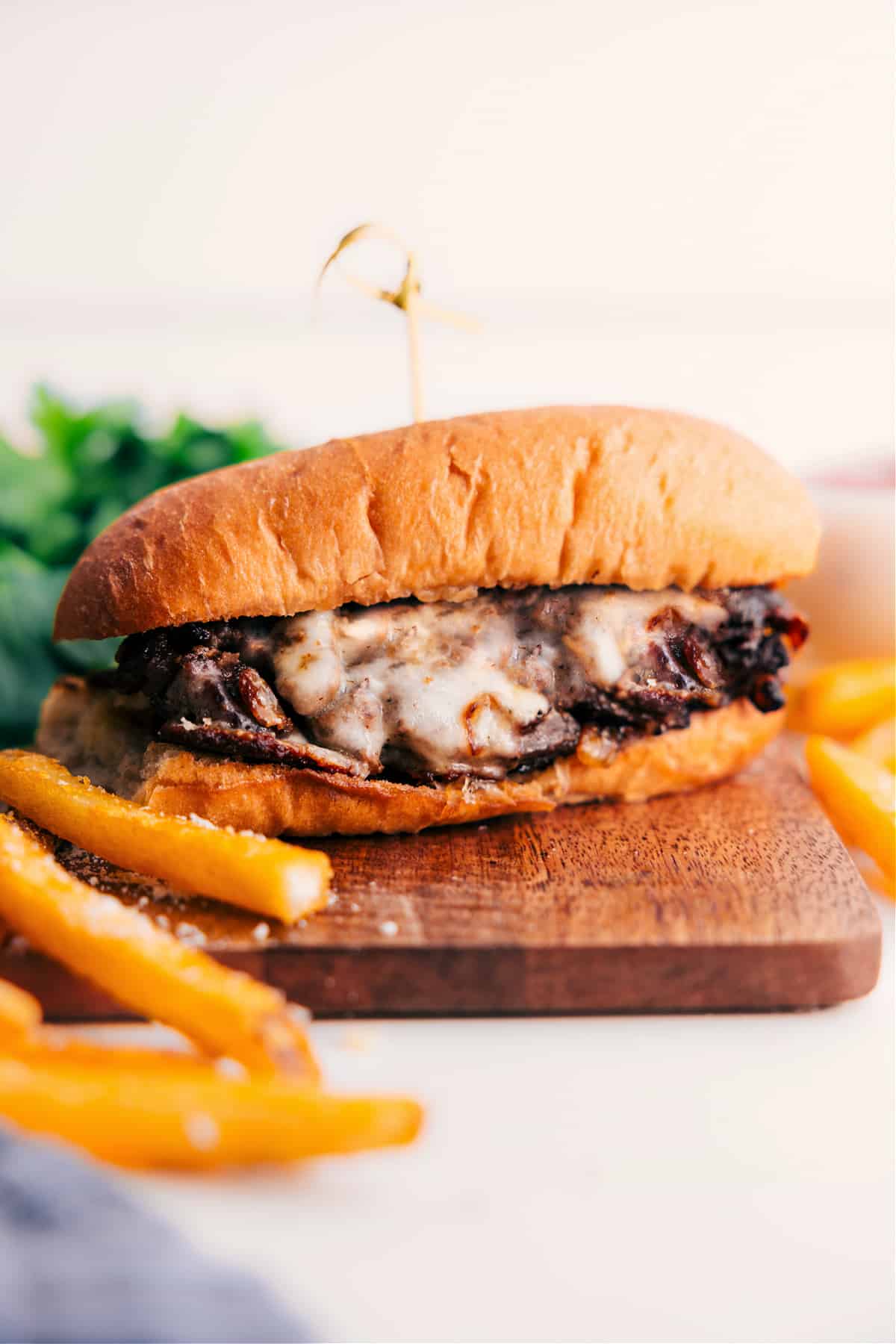 Philly Cheesesteak Recipe on a plate, ready to enjoy.