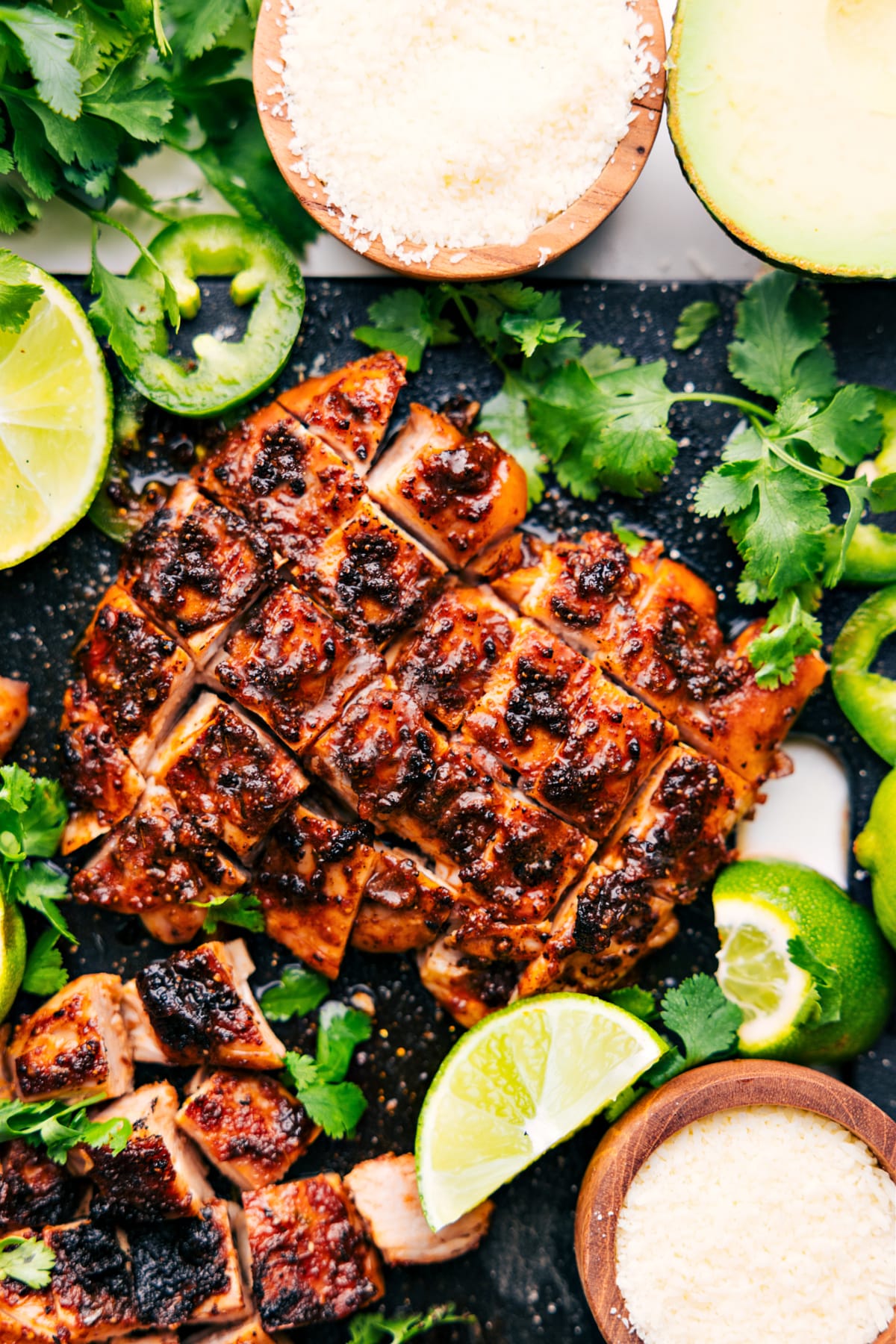 Chipotle Chicken Recipe Fresh Out Of The Oven Chipotle Chicken Recipe sliced and served fresh from the oven, showing juicy, seasoned pieces ready to enjoy.