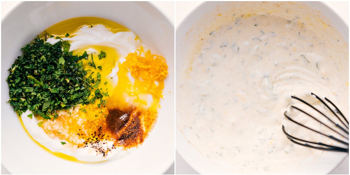 Fresh Yogurt Sauce For This Chicken Kofta Recipe All the ingredients in this yogurt sauce whisked together for this chicken kofta recipe.