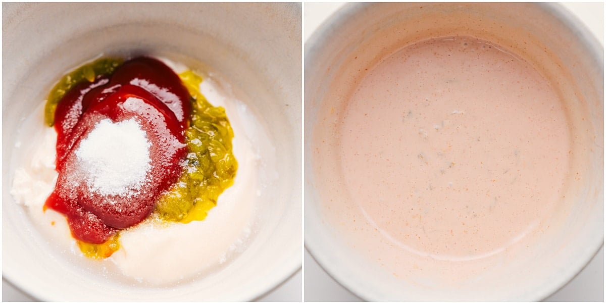 How To Make A Copycat In-N-Out Sauce Recipe Adding all the ingredients in this In-N-Out Sauce recipe to a bowl and whisking it together.