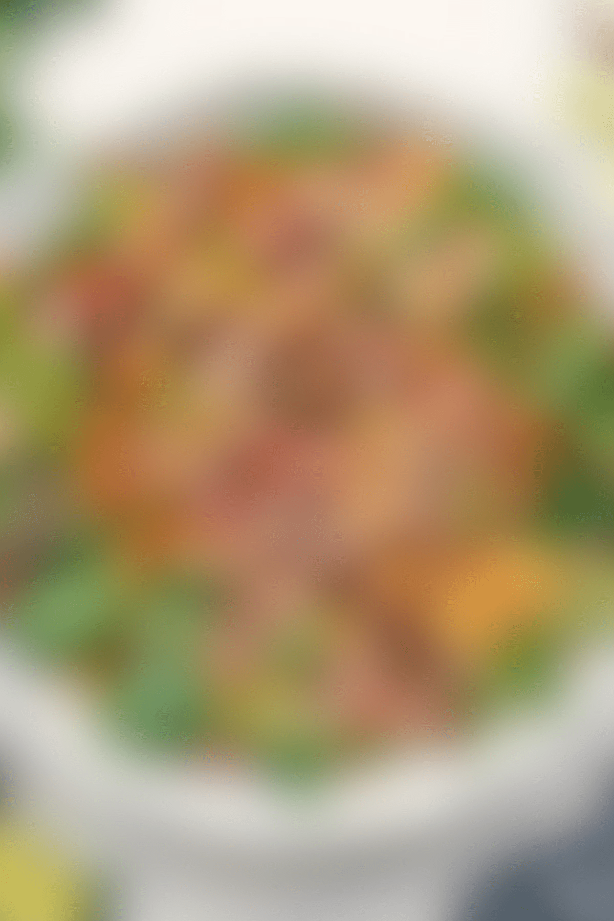 Weny's taco salad recipe in a bowl dressed with a chili-lime dressing.