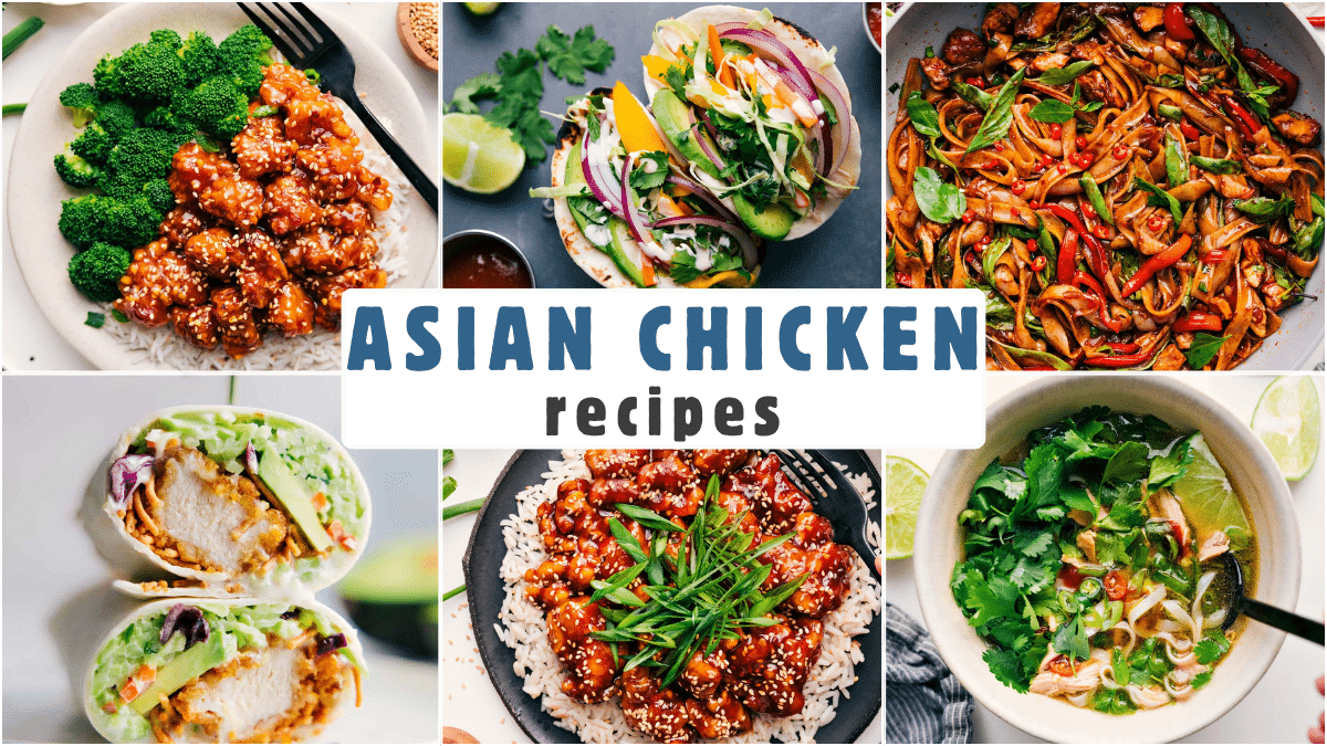 26 Easy Asain Chicken Recipes Asian chicken recipes roundup collage.